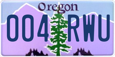 OR license plate 004RWU