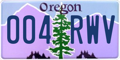 OR license plate 004RWV