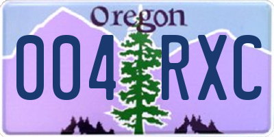 OR license plate 004RXC
