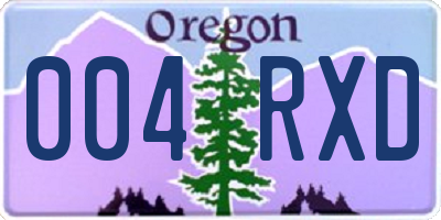 OR license plate 004RXD