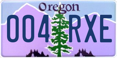 OR license plate 004RXE
