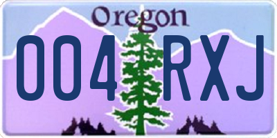 OR license plate 004RXJ