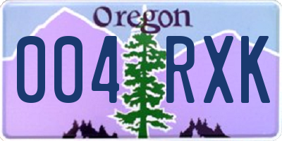 OR license plate 004RXK