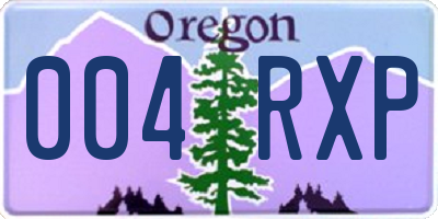 OR license plate 004RXP