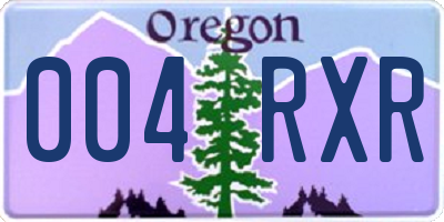 OR license plate 004RXR