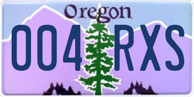 OR license plate 004RXS