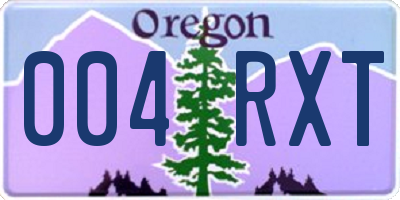 OR license plate 004RXT
