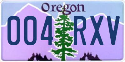 OR license plate 004RXV