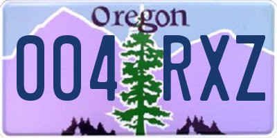 OR license plate 004RXZ