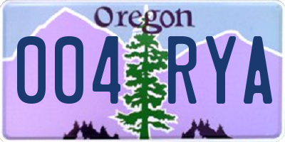 OR license plate 004RYA