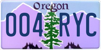 OR license plate 004RYC