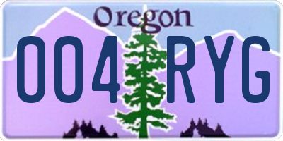 OR license plate 004RYG