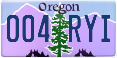 OR license plate 004RYI