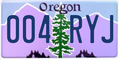 OR license plate 004RYJ