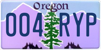 OR license plate 004RYP