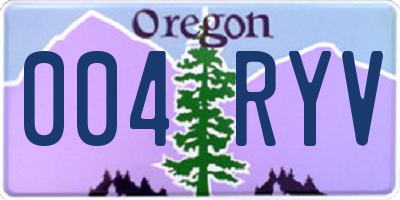 OR license plate 004RYV