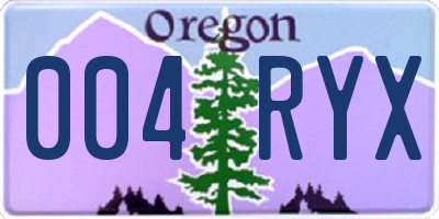 OR license plate 004RYX