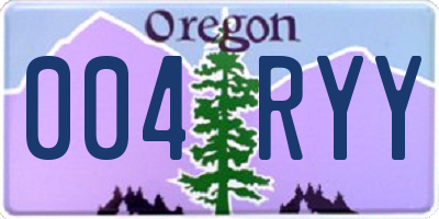 OR license plate 004RYY