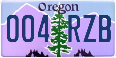 OR license plate 004RZB