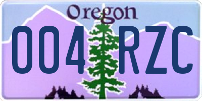 OR license plate 004RZC