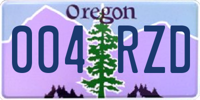 OR license plate 004RZD