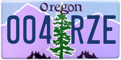 OR license plate 004RZE