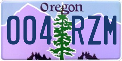 OR license plate 004RZM