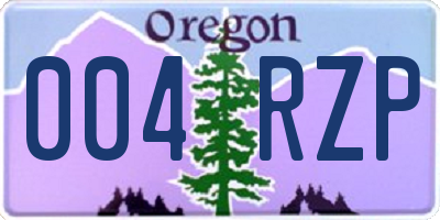 OR license plate 004RZP