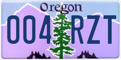 OR license plate 004RZT