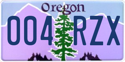 OR license plate 004RZX