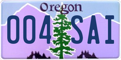 OR license plate 004SAI