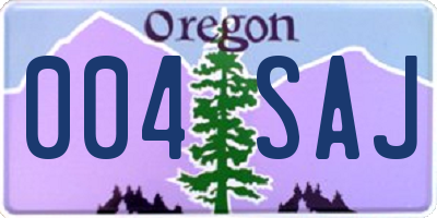 OR license plate 004SAJ