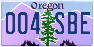 OR license plate 004SBE