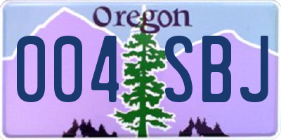 OR license plate 004SBJ