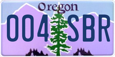 OR license plate 004SBR