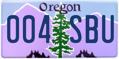 OR license plate 004SBU