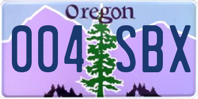OR license plate 004SBX