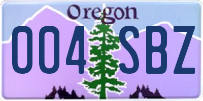 OR license plate 004SBZ
