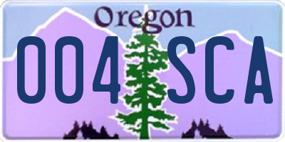 OR license plate 004SCA
