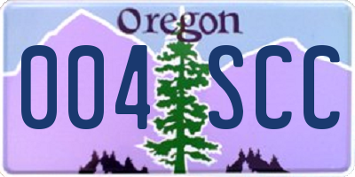 OR license plate 004SCC