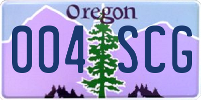 OR license plate 004SCG