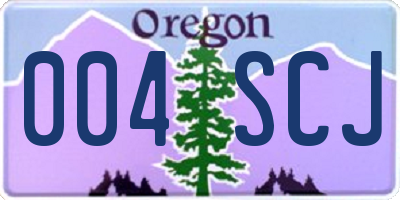 OR license plate 004SCJ