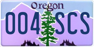 OR license plate 004SCS