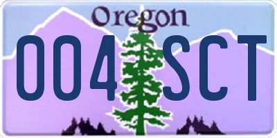 OR license plate 004SCT