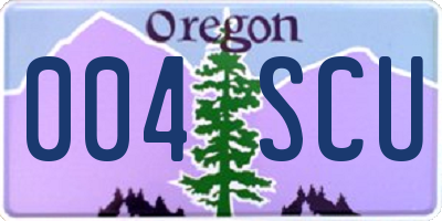 OR license plate 004SCU