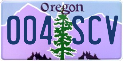 OR license plate 004SCV