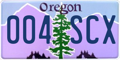 OR license plate 004SCX