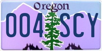 OR license plate 004SCY