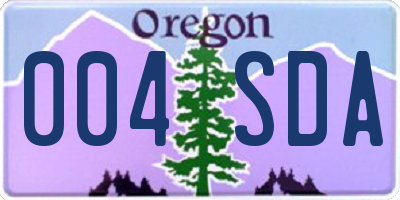 OR license plate 004SDA