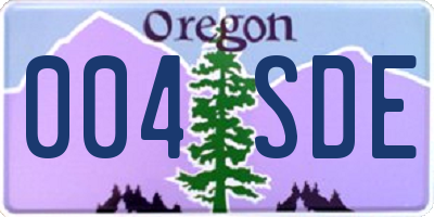 OR license plate 004SDE